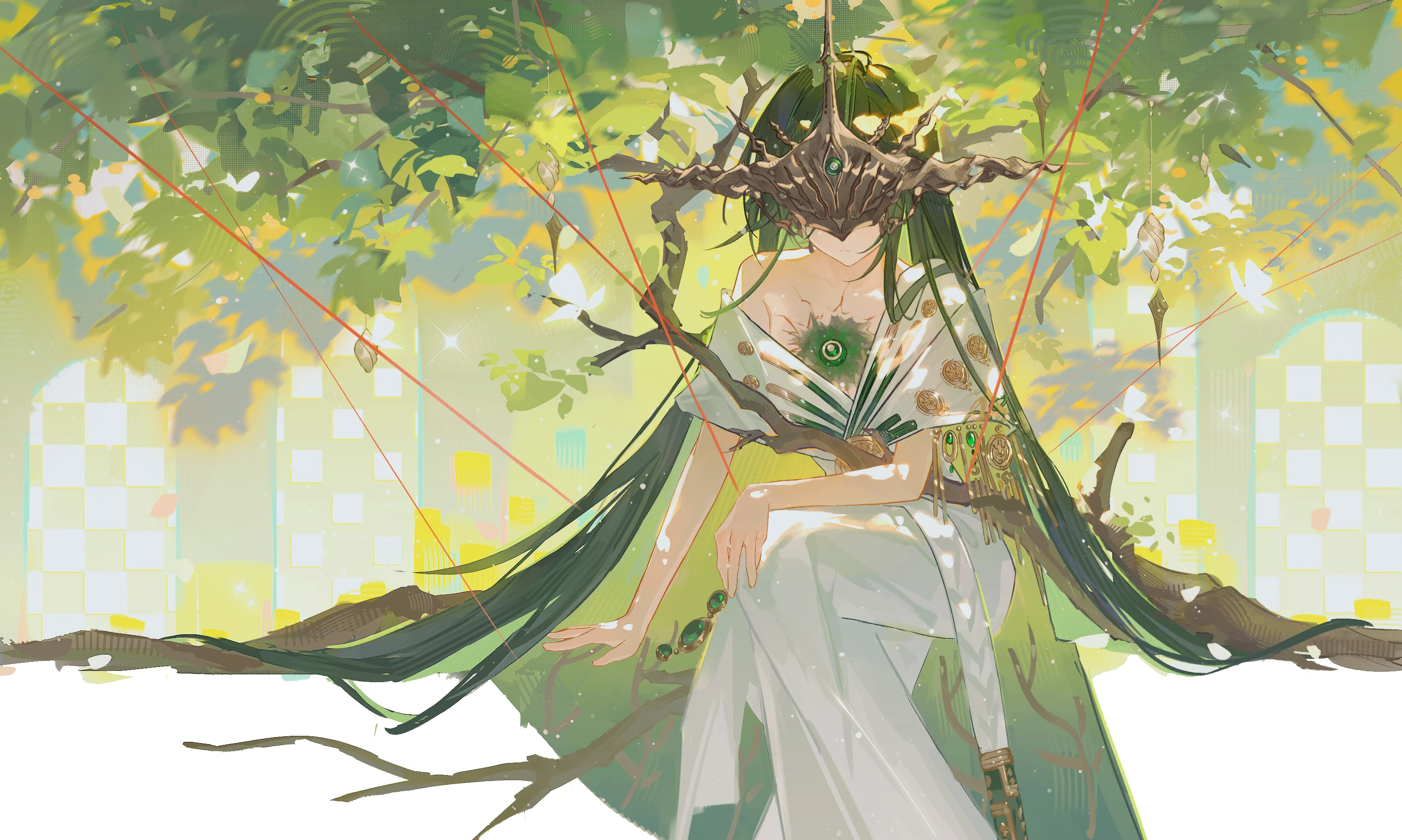 無光之約 · 林間魔女與金綠森林畫作預覽